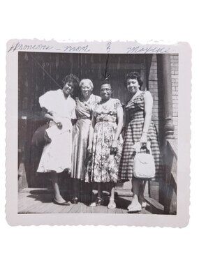 Vintage Black White Photo African American Women Dresses History Family 1950s